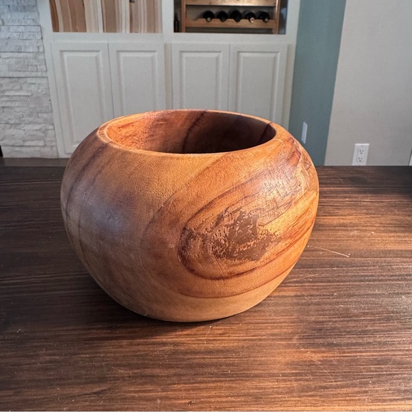 Other - Thick Solid Wooden Bowl/Planter